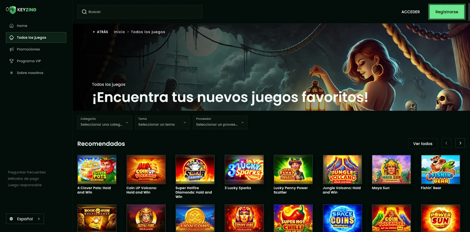 All games — Keyzino Casino
